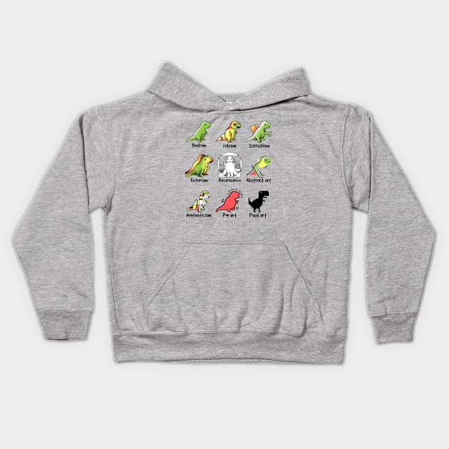 t-rex art Kids Hoodie by NemiMakeit